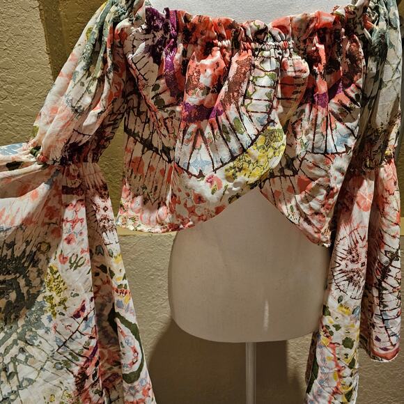 Live for the Truth S Crop Top Stretchy Boho Festival Y2K Clubwear Romanticcore - Picture 4 of 13